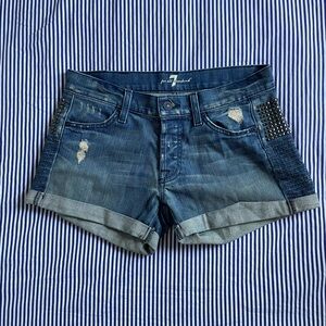 7 for all mankind micro denim shorts